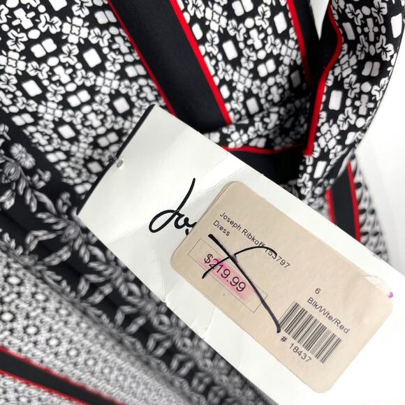 NWT Joseph Ribkoff Black, White & Red Dress 6 - Picture 7 of 14
